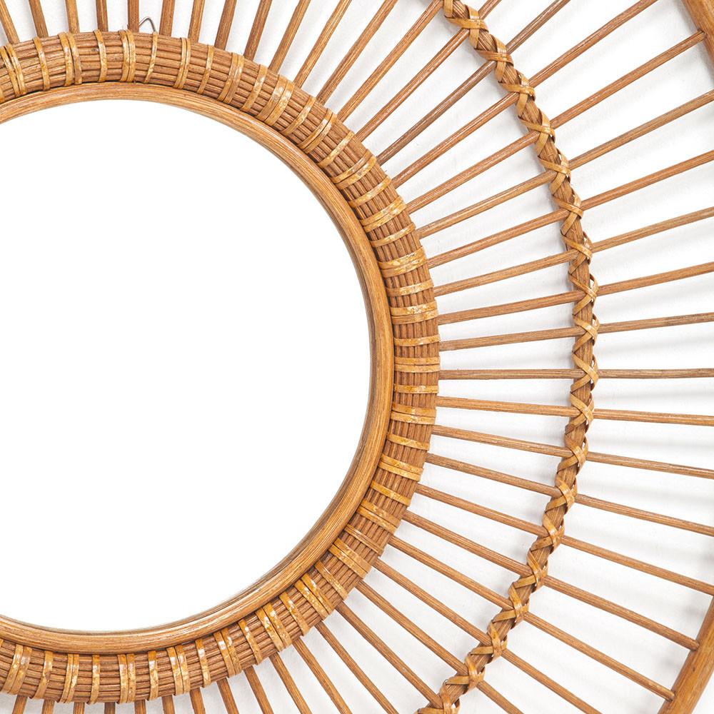 Wicker Circular Frame Wall Mirror