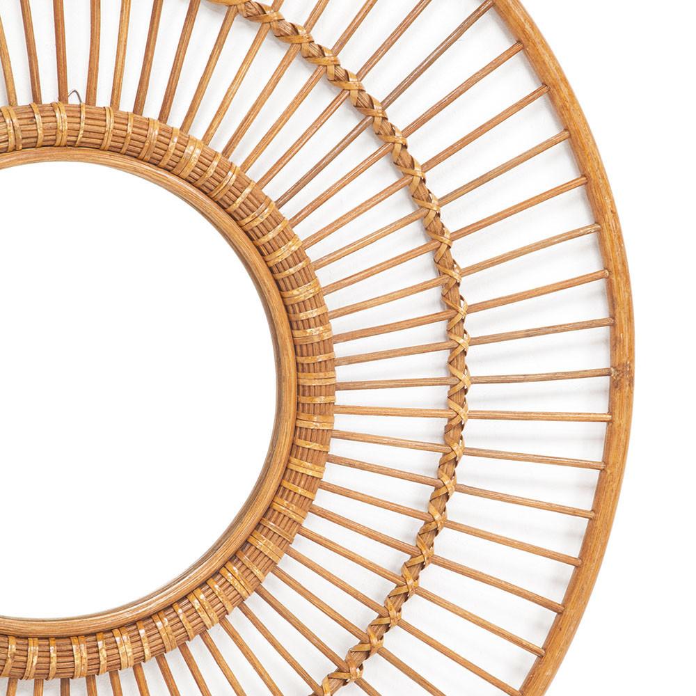 Wicker Circular Frame Wall Mirror