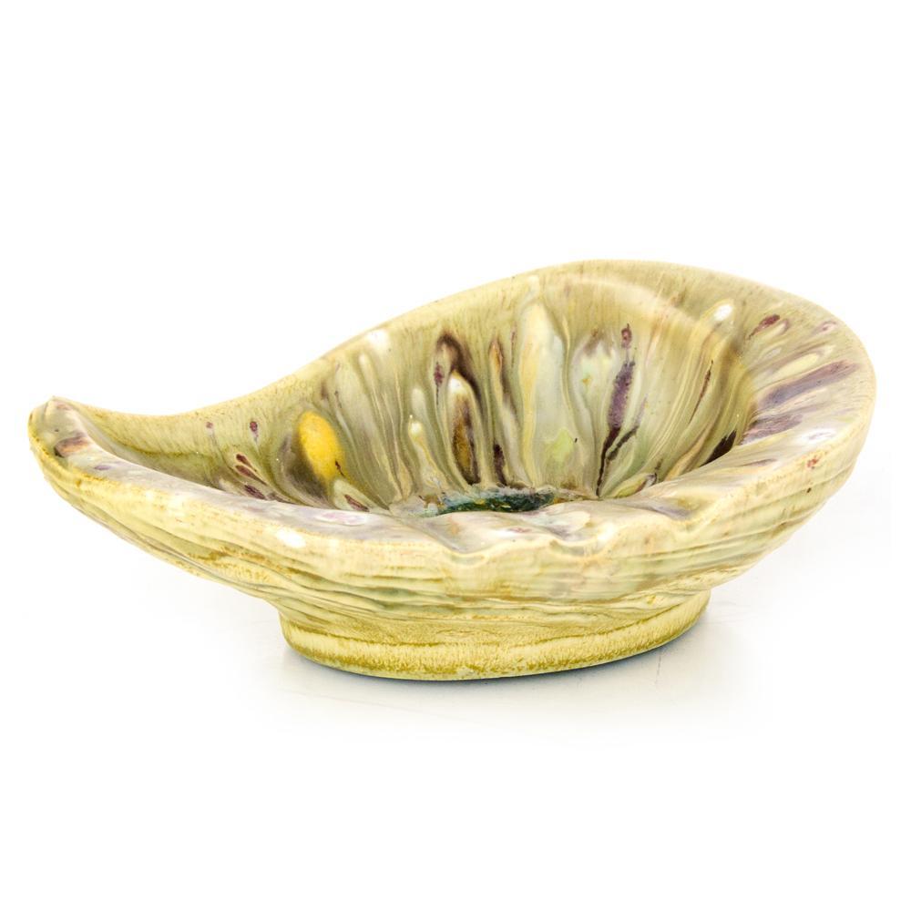 Yellow Shell Shaped Ceramic Ashtray