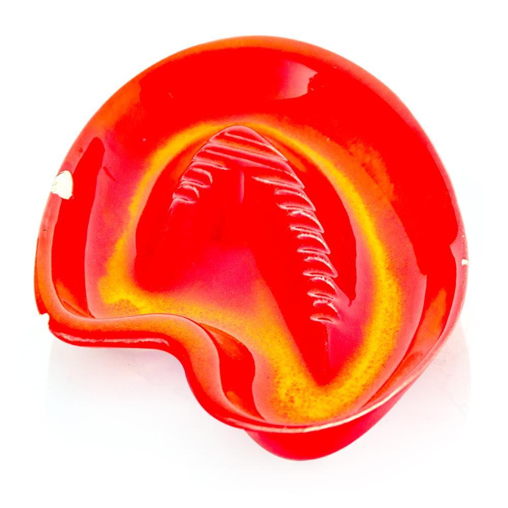 Red and Yellow Kidney Shaped Ashtray