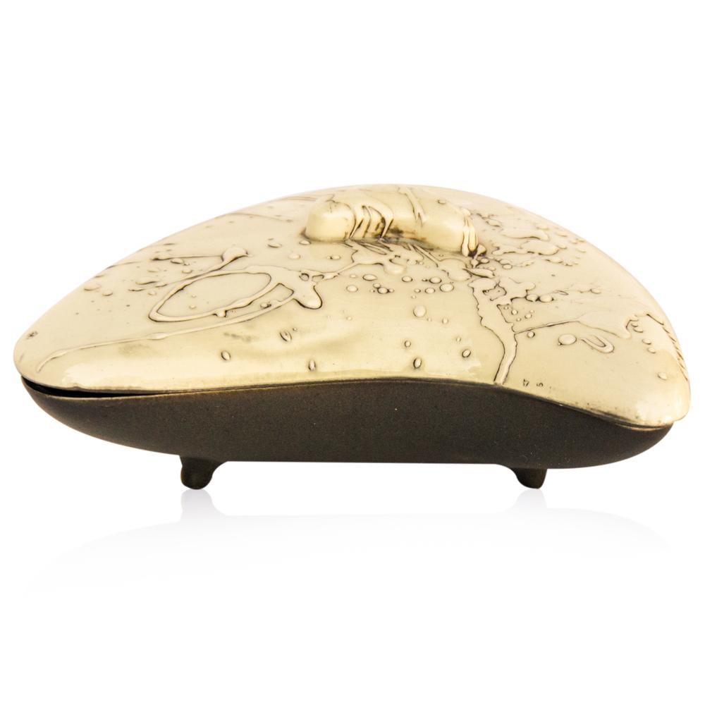 Black & Tan Abstract Lidded Dish
