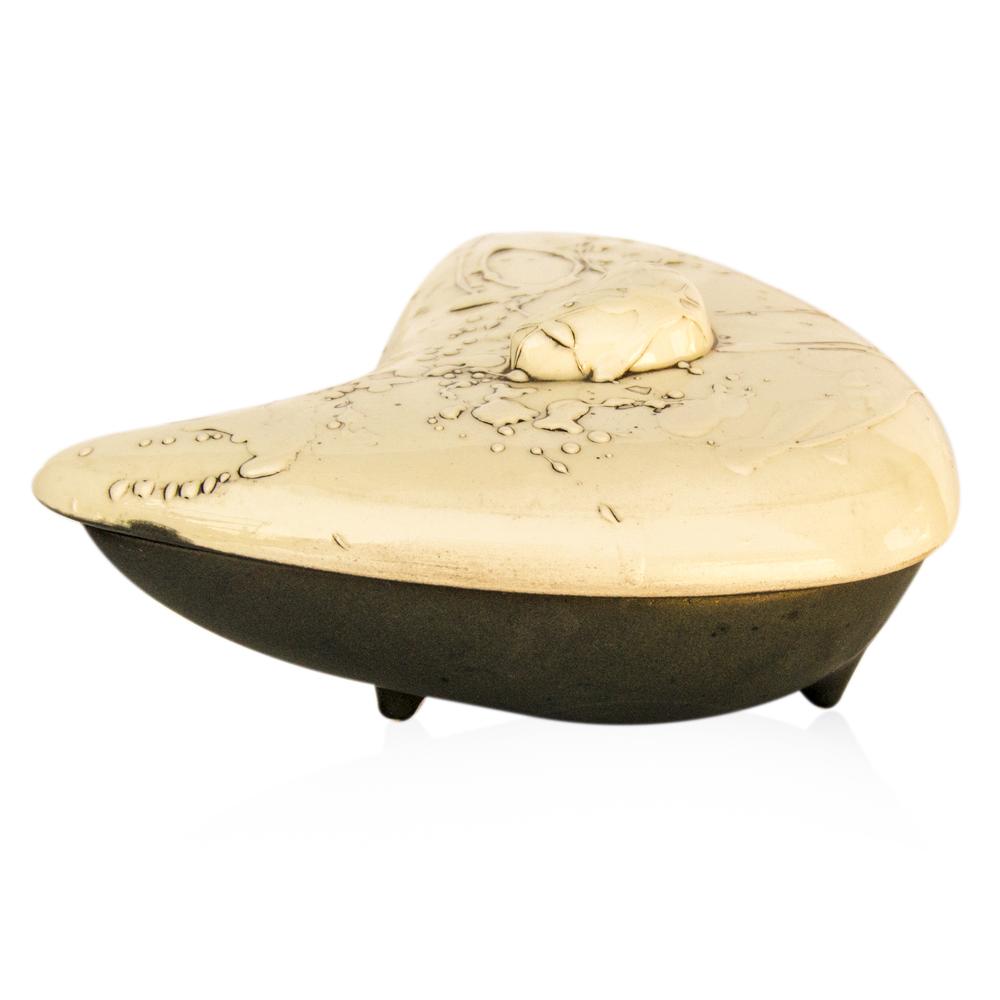 Black & Tan Abstract Lidded Dish