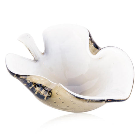 Leaf Shaped Blown Glass Dish