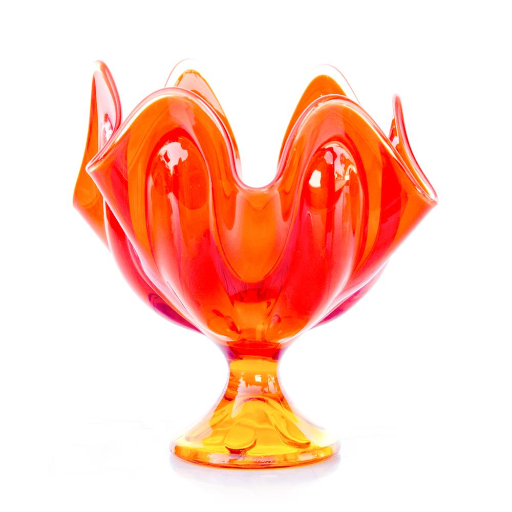 Floral Shaped Red Glass Vase