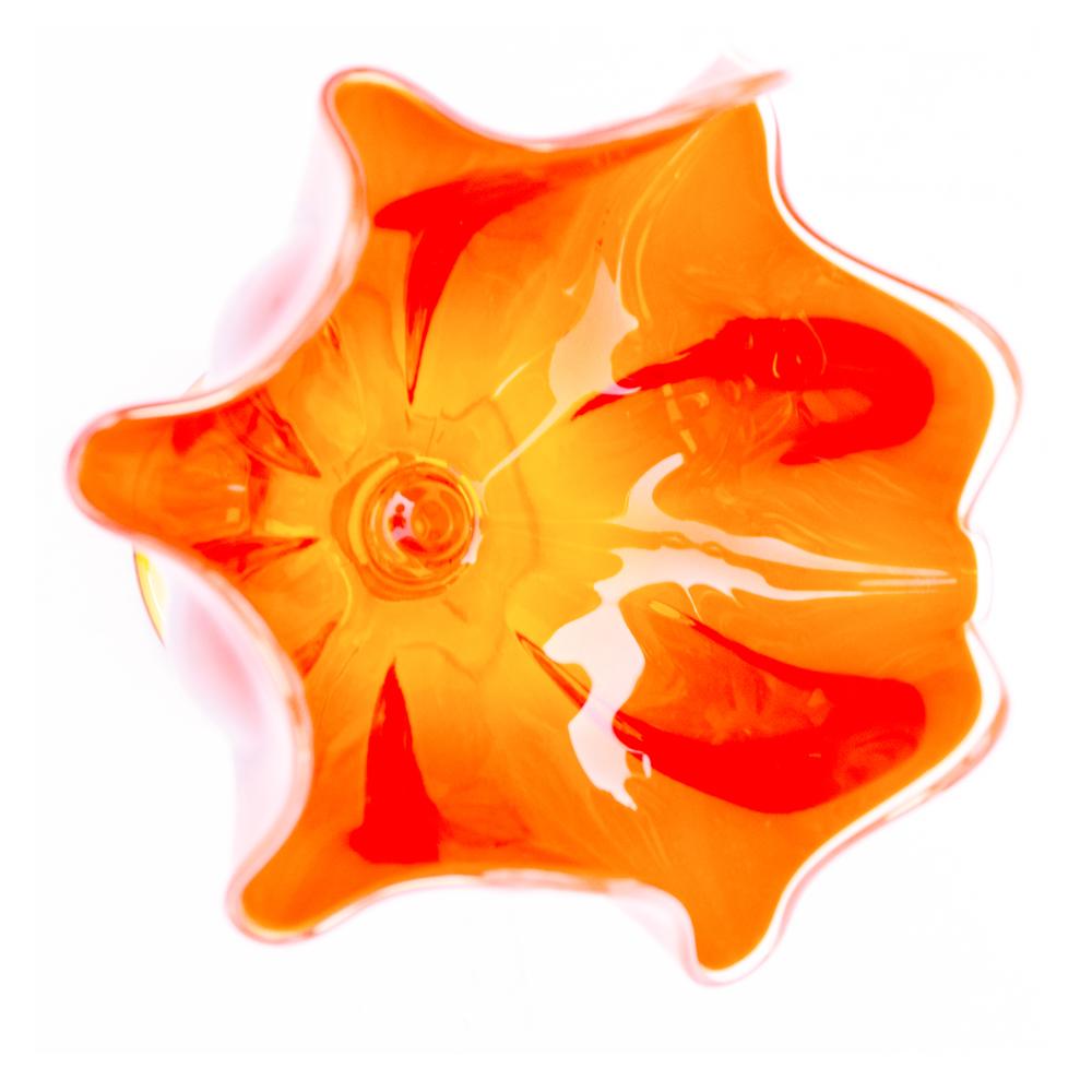 Floral Shaped Red Glass Vase