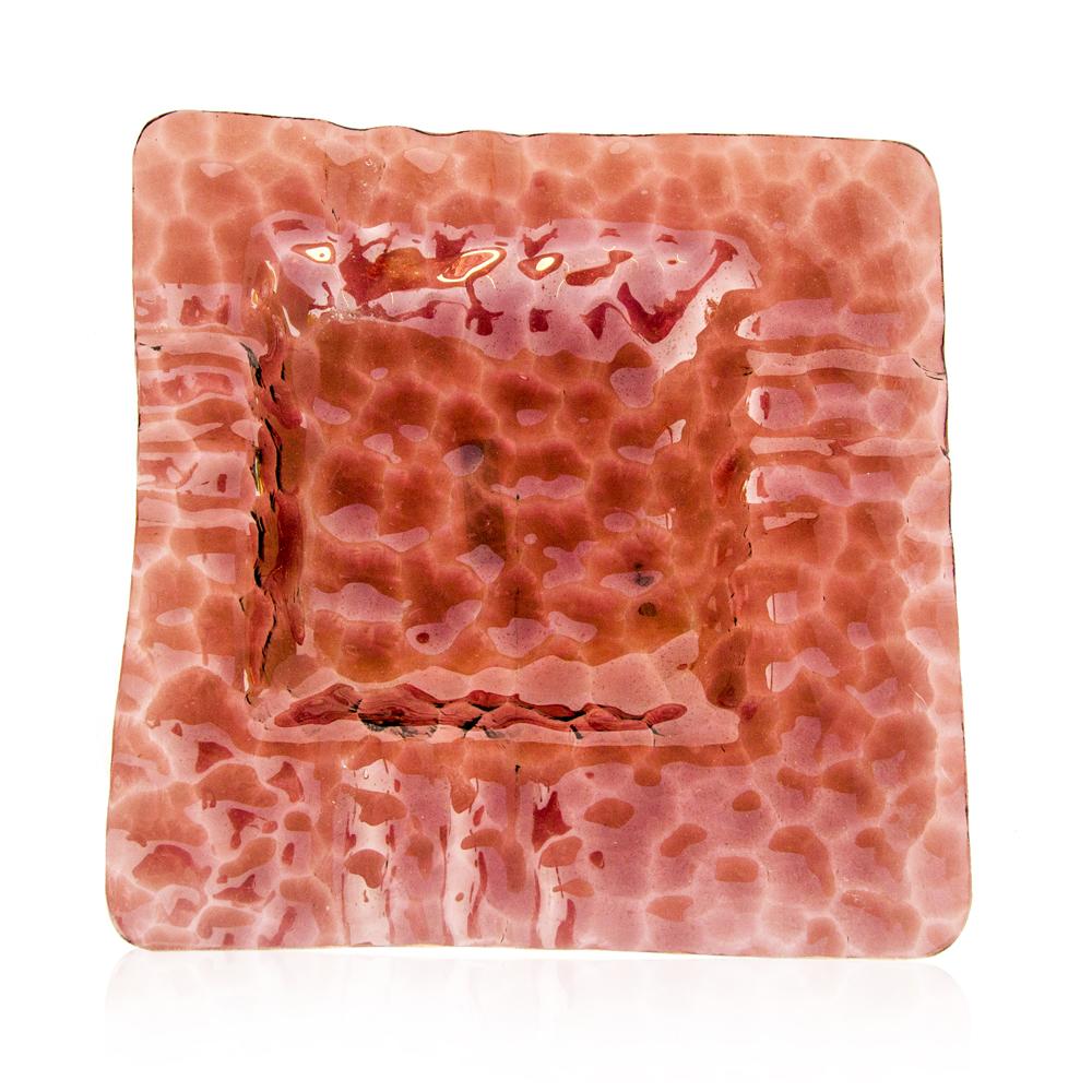 Red Glass Wavy Ashtray