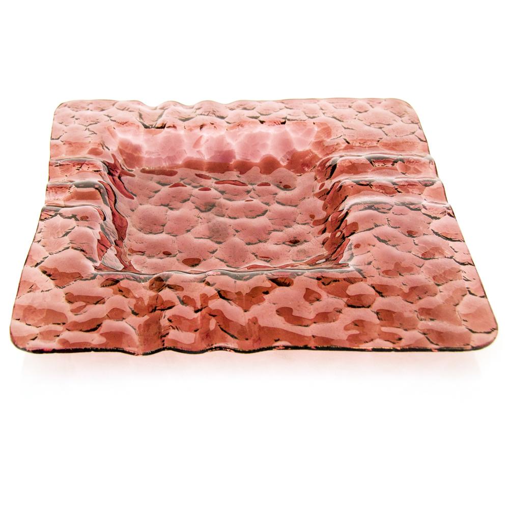 Red Glass Wavy Ashtray