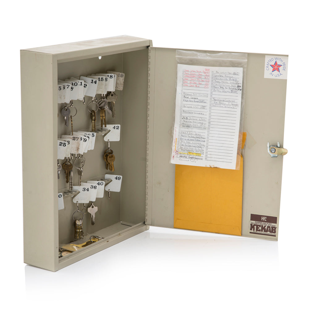 Beige Metal Key Lock Box