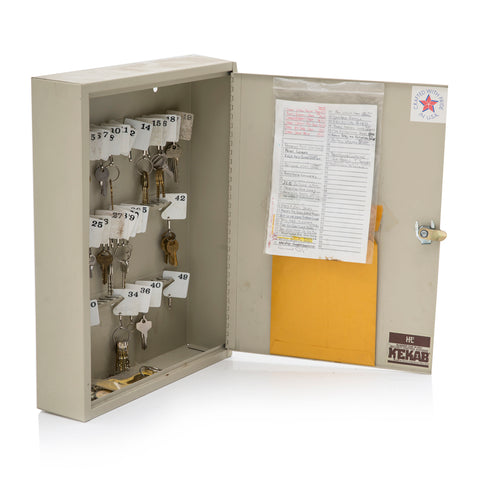 Beige Metal Key Lock Box
