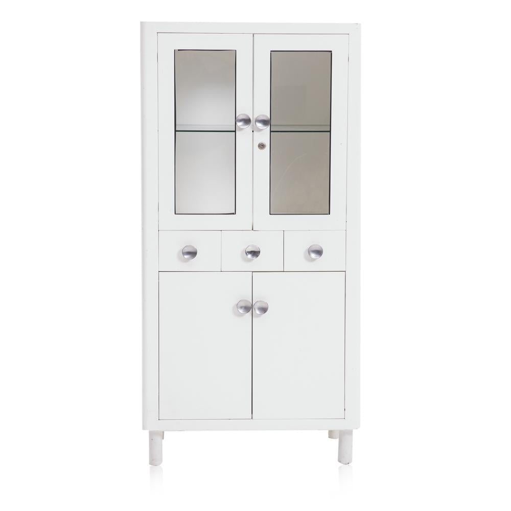 White Metal Medical Cabinet