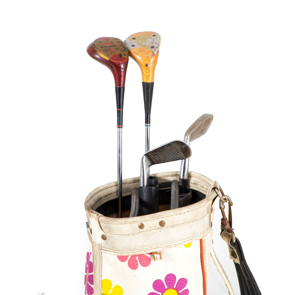 Floral Golf Bag with Clubs