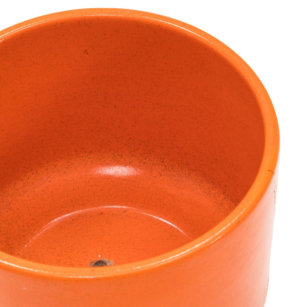 Orange Ceramic Cylinder Planter