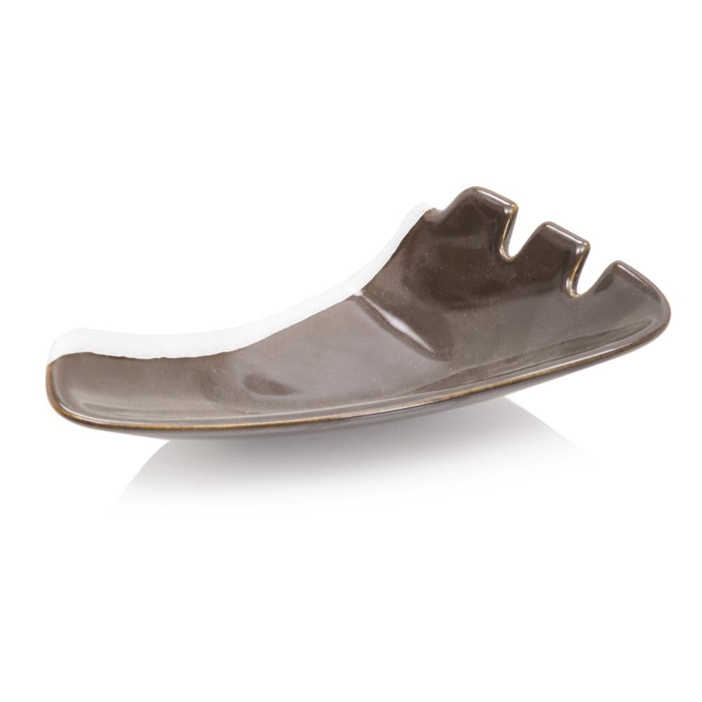 White & Brown Modern Ashtray
