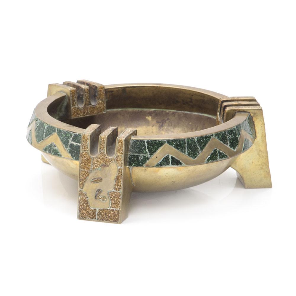 Gold and Green Ashtray