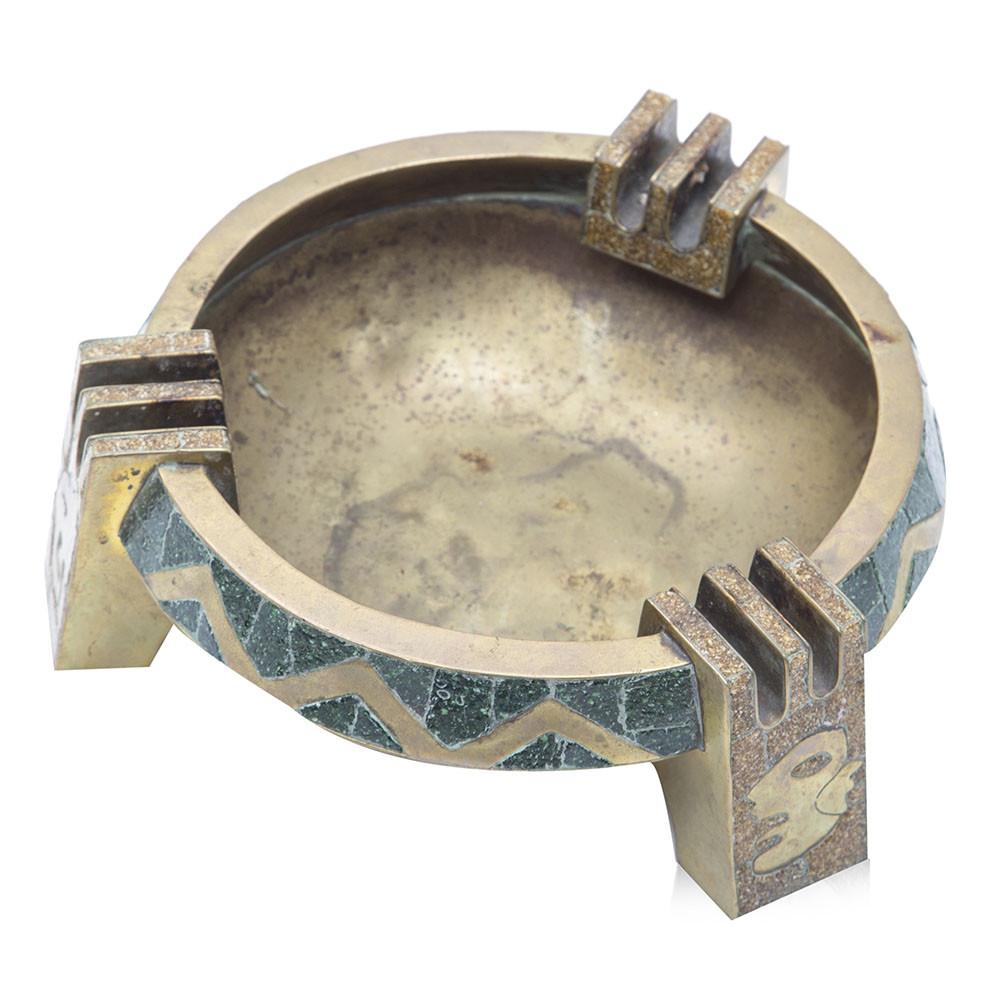 Gold and Green Ashtray