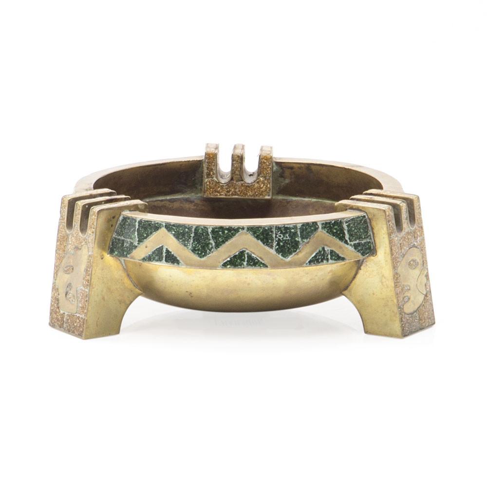 Gold and Green Ashtray