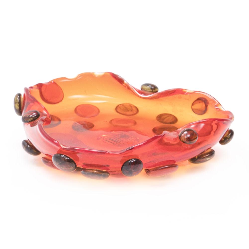 Orange Glass Ashtray