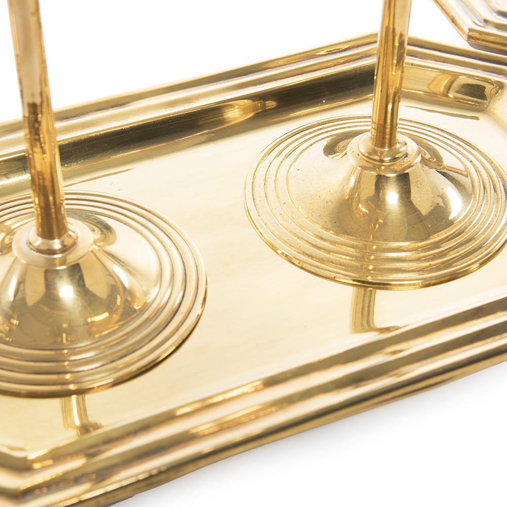 Set of 2 Gold Champagne Fluted and Mini Tray