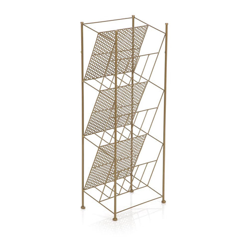Gold Wire 3 Tier Record Rack