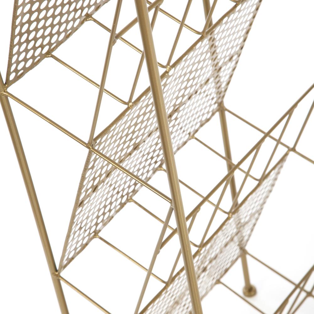 Gold Wire 3 Tier Record Rack