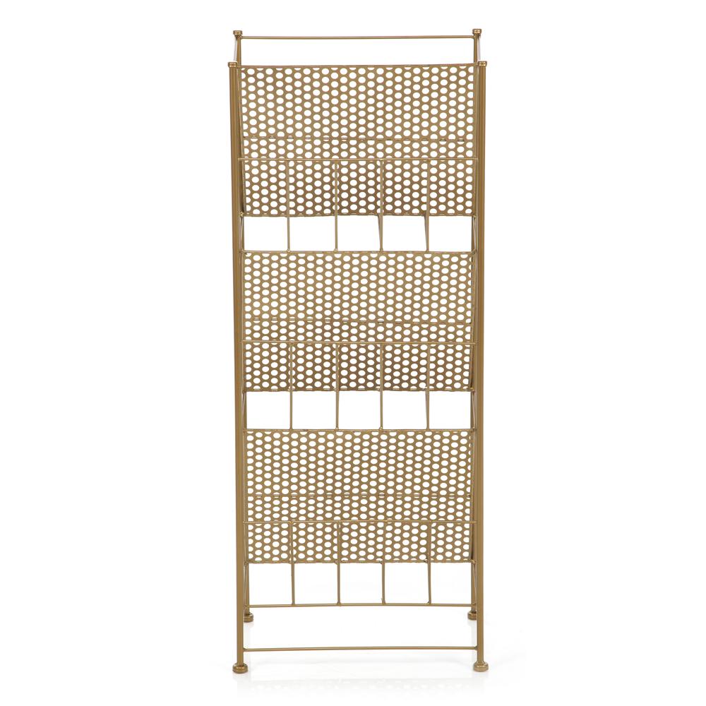 Gold Wire 3 Tier Record Rack