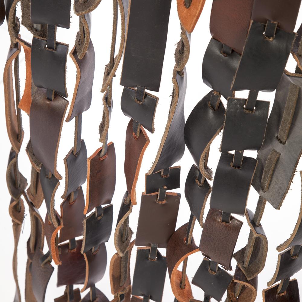Brown Leather Large Beaded Curtain