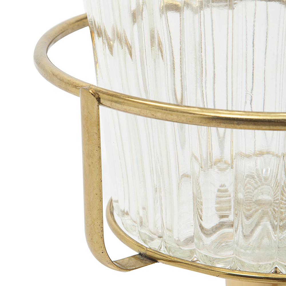 Crystal Ice Bucket w Gold Stand
