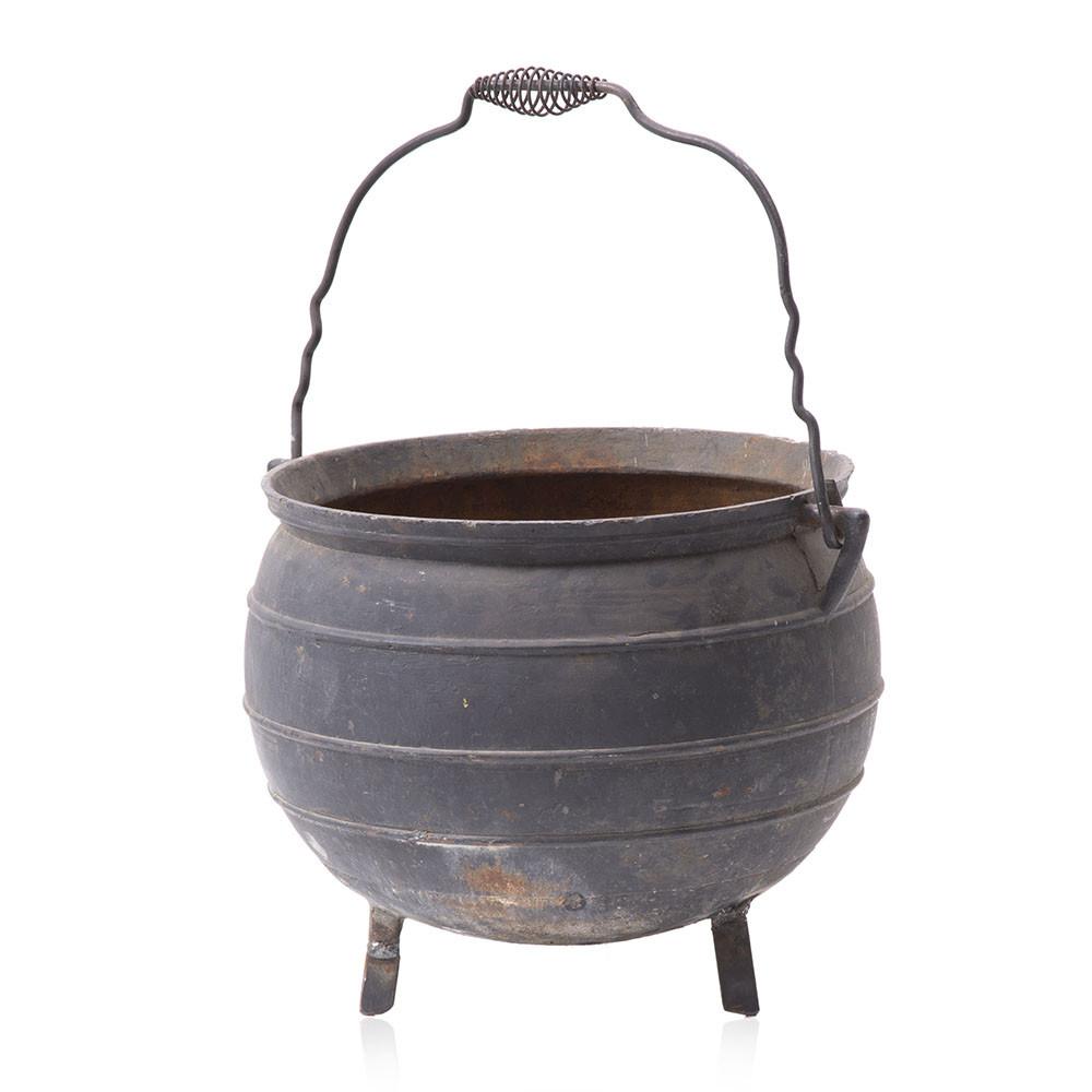 Round Black Iron Cauldron
