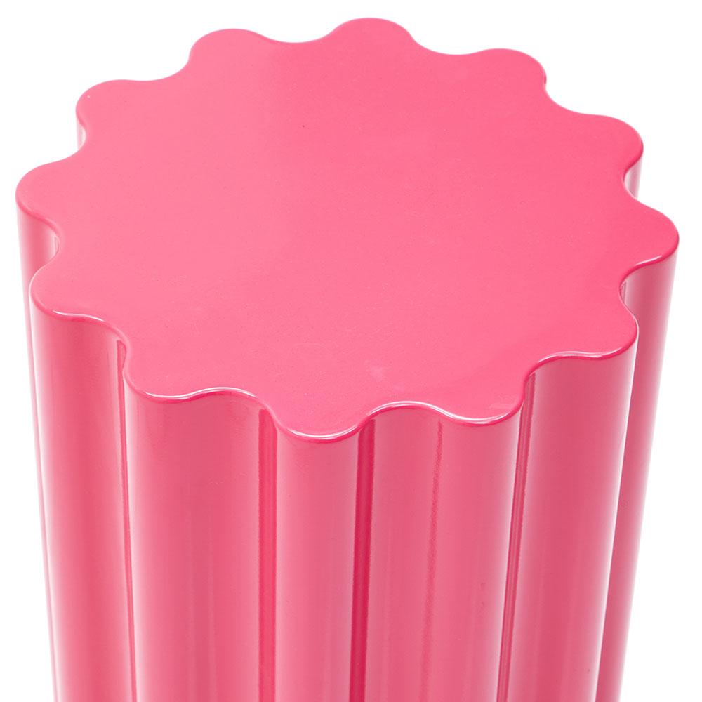Pink Wavy Pedestal Side Table