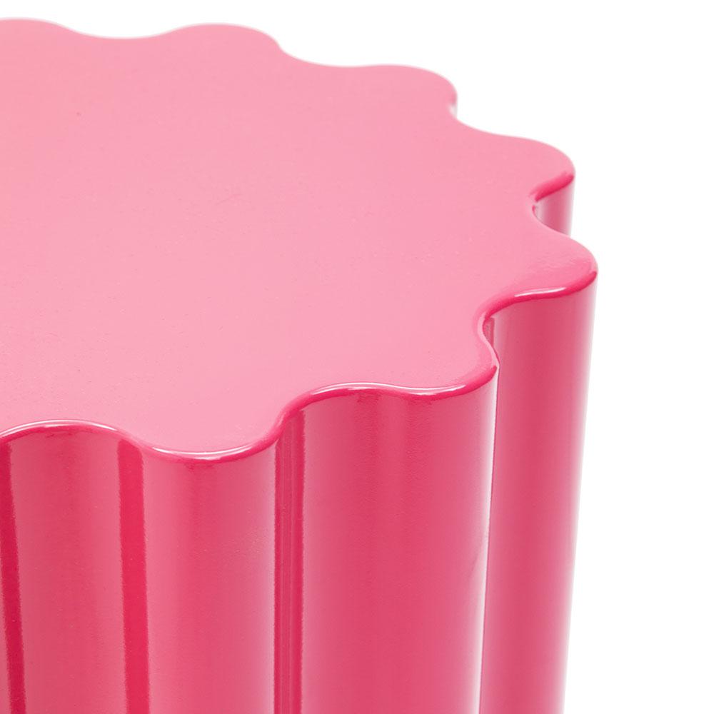 Pink Wavy Pedestal Side Table
