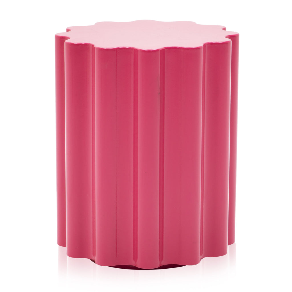 Pink Wavy Pedestal Side Table