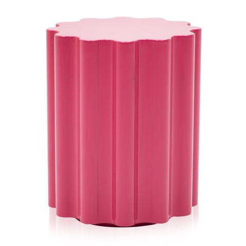 Pink Wavy Pedestal Side Table