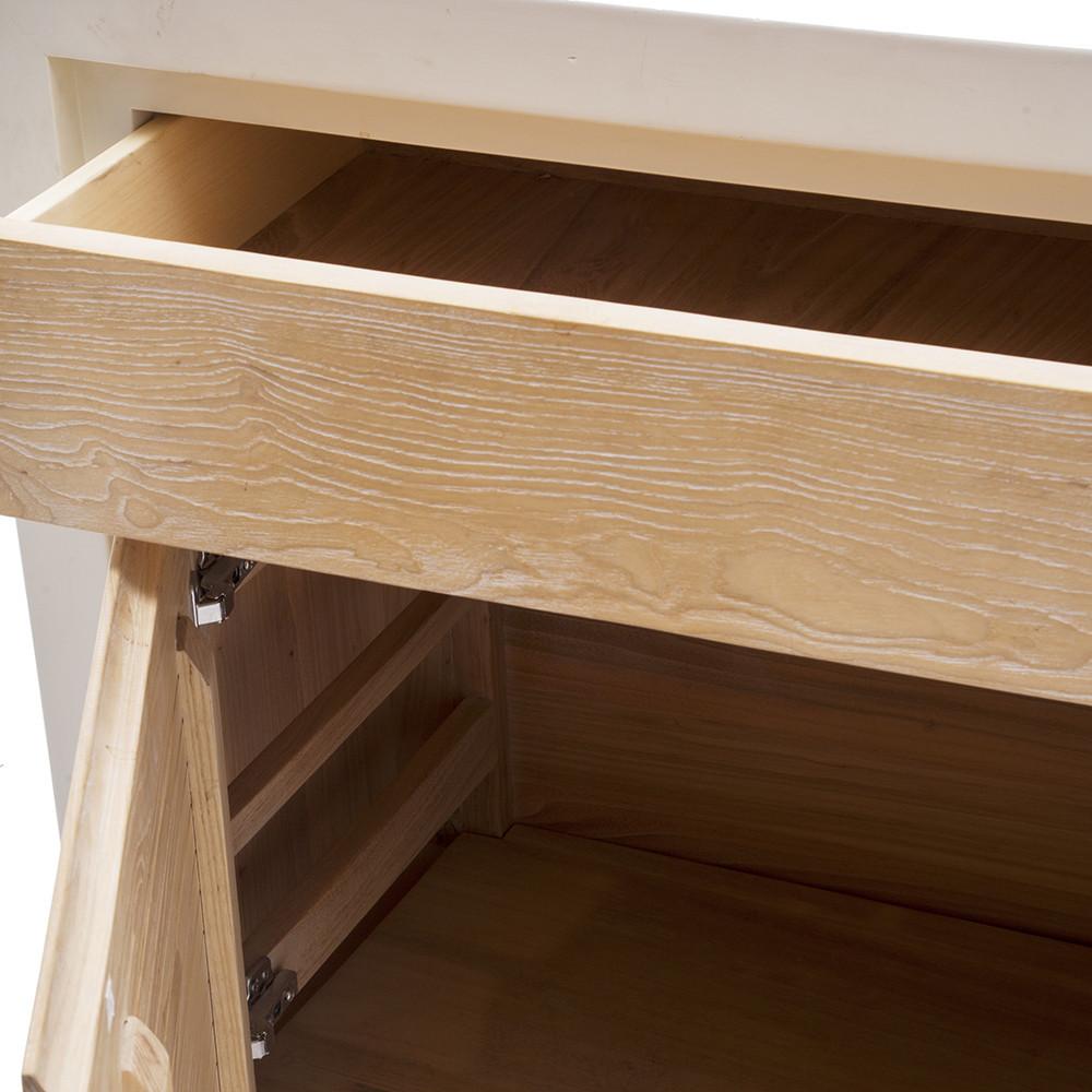 Modern White + Wood Front Credenza