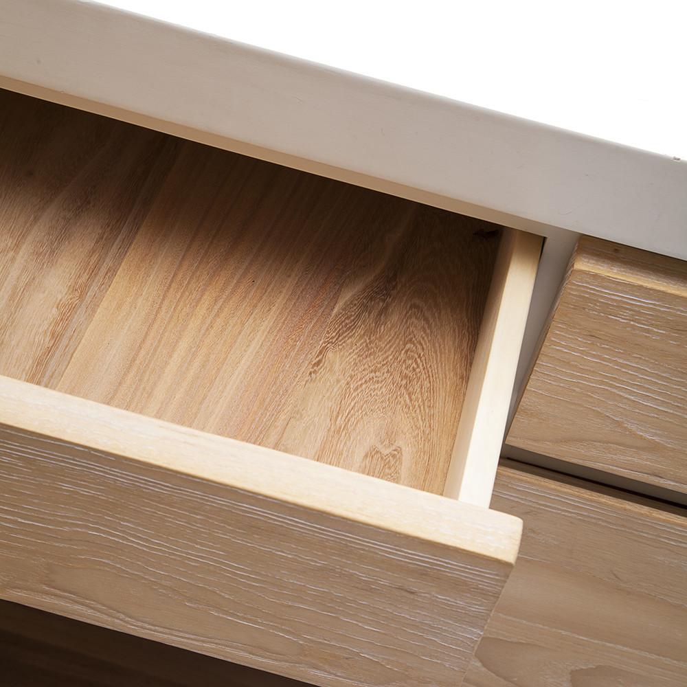 Modern White + Wood Front Credenza
