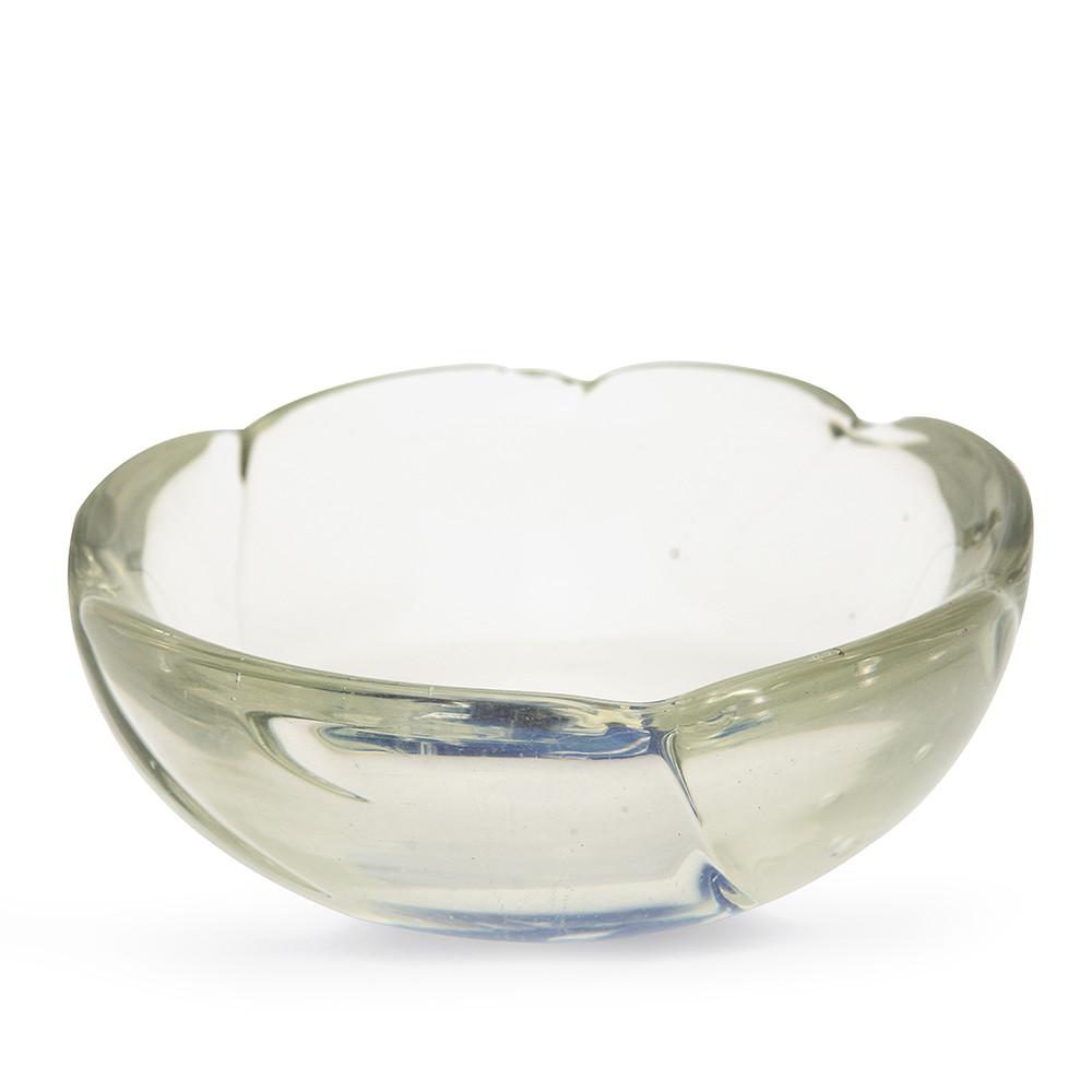 Glass Ashtray with Blue Fish Mark