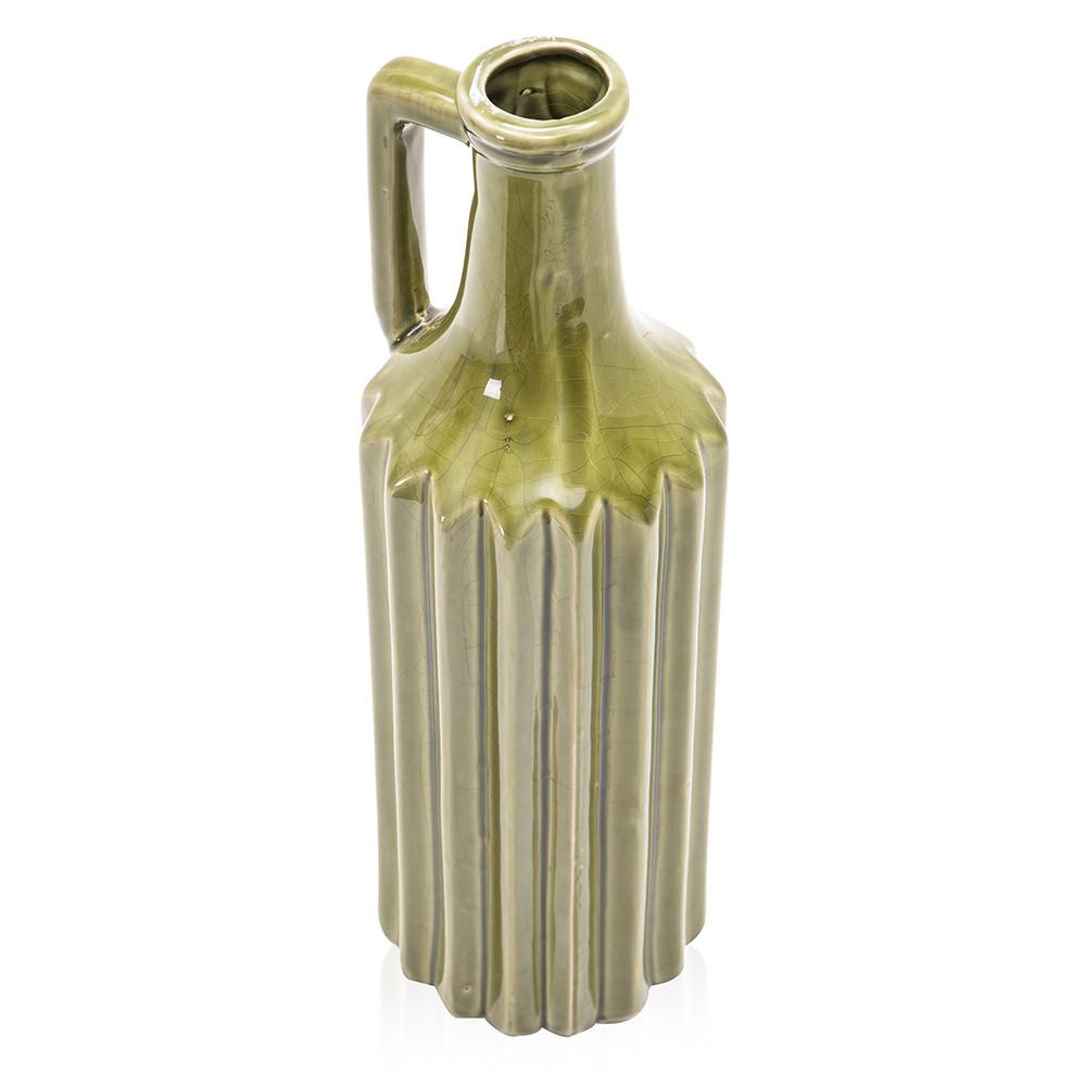 Green Ceramic Ribbed Jug (A+D)