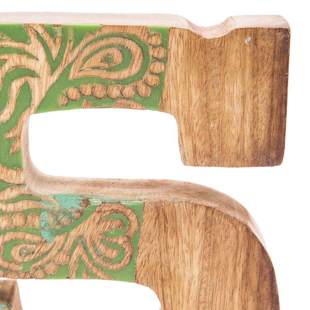 Wood Light Green Painted "S" Sculpture (A+D)
