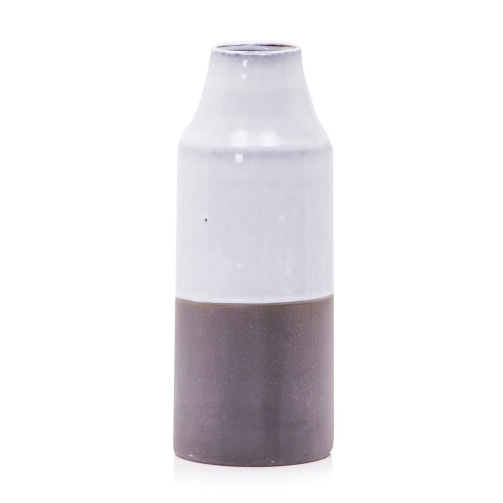 Grey White Dip Glaze Ceramic Vase (A+D)