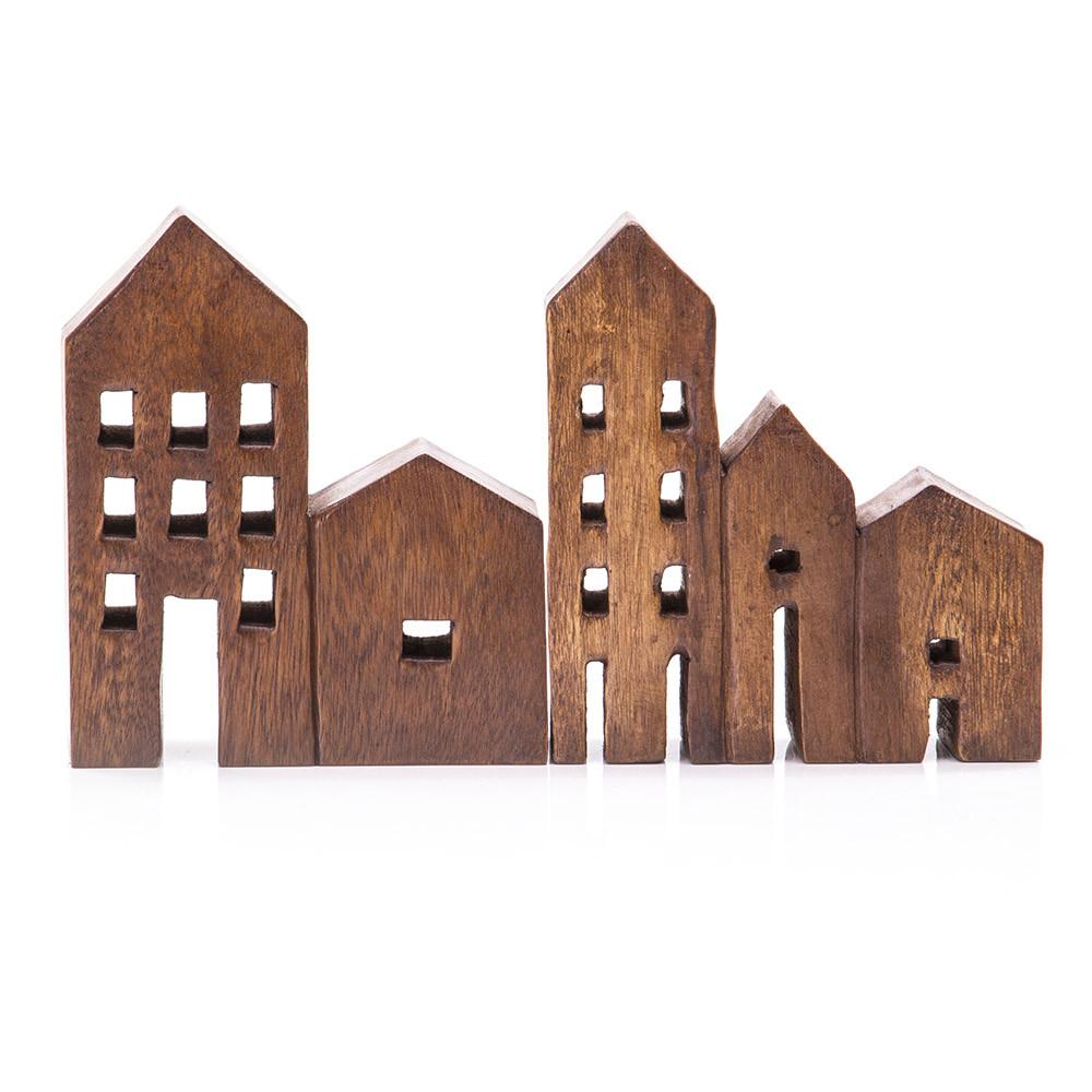 Wood Dark House Two Part Sculpture (A+D)