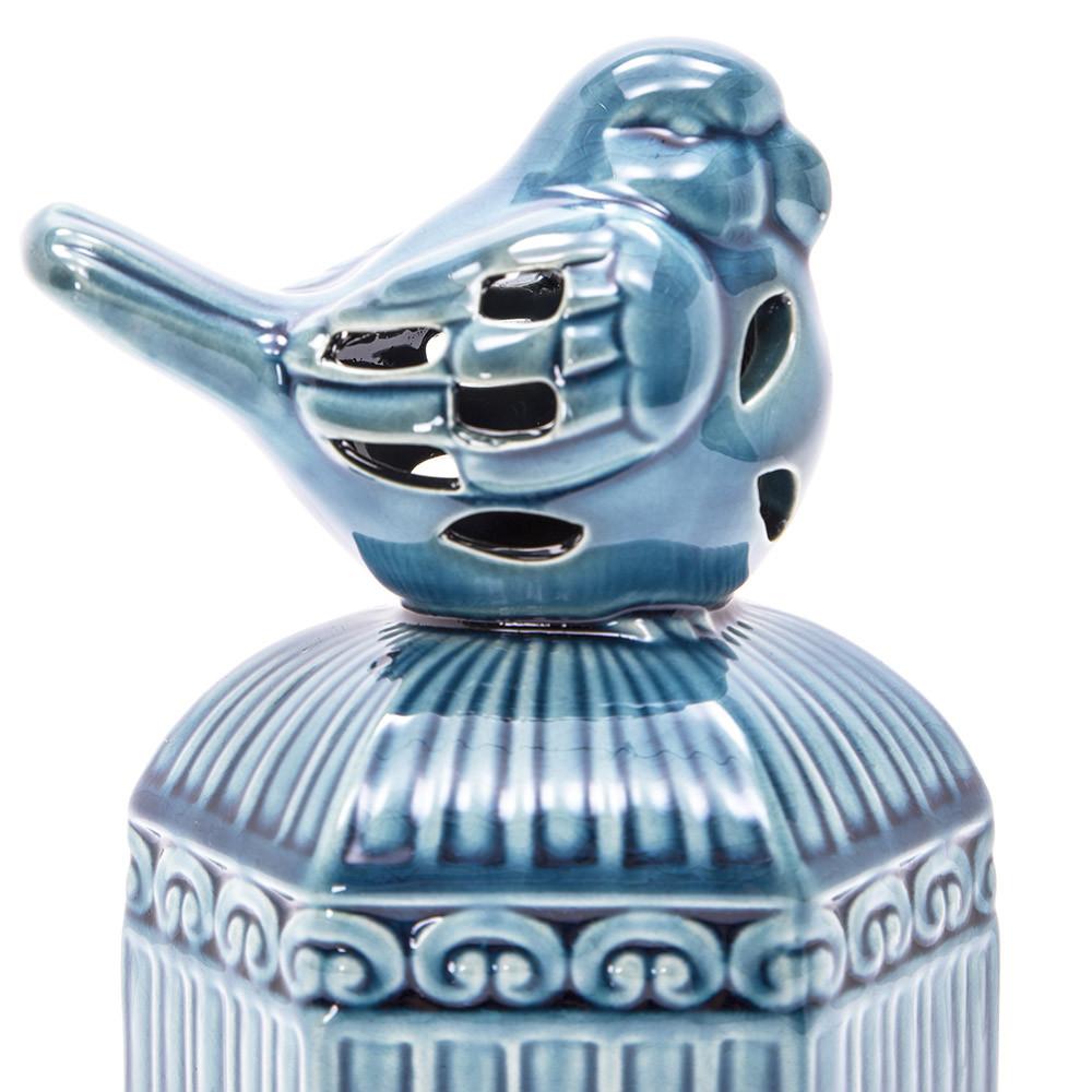 Blue Ceramic Bird Figurine (A+D)