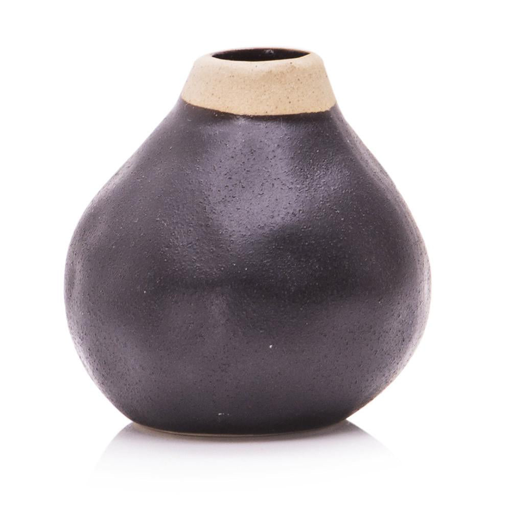 Black Vase Ceramic Stone Dip Glaze (A+D)