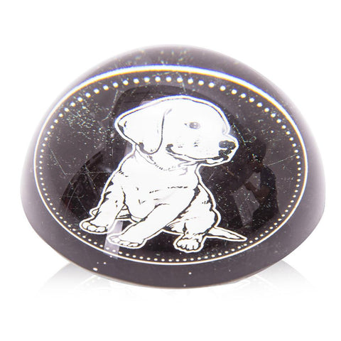 Black Glass Puppy Paperweights (A+D)