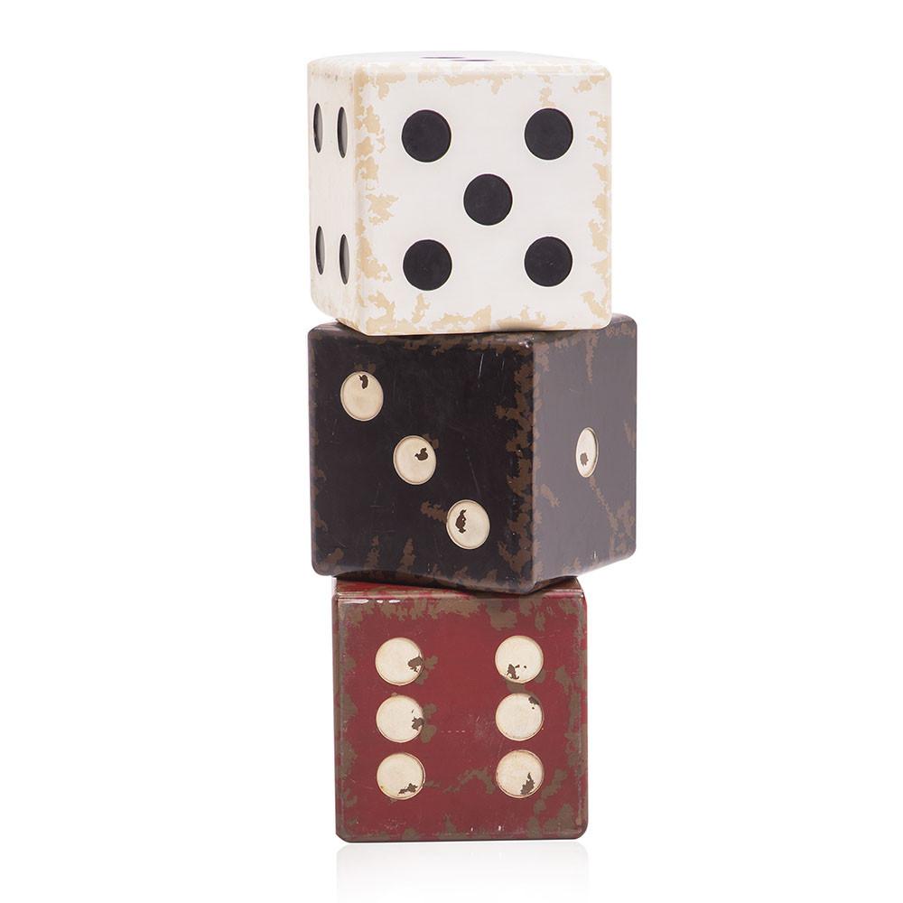 Oversized Painted Dice Sculpture - Side Table