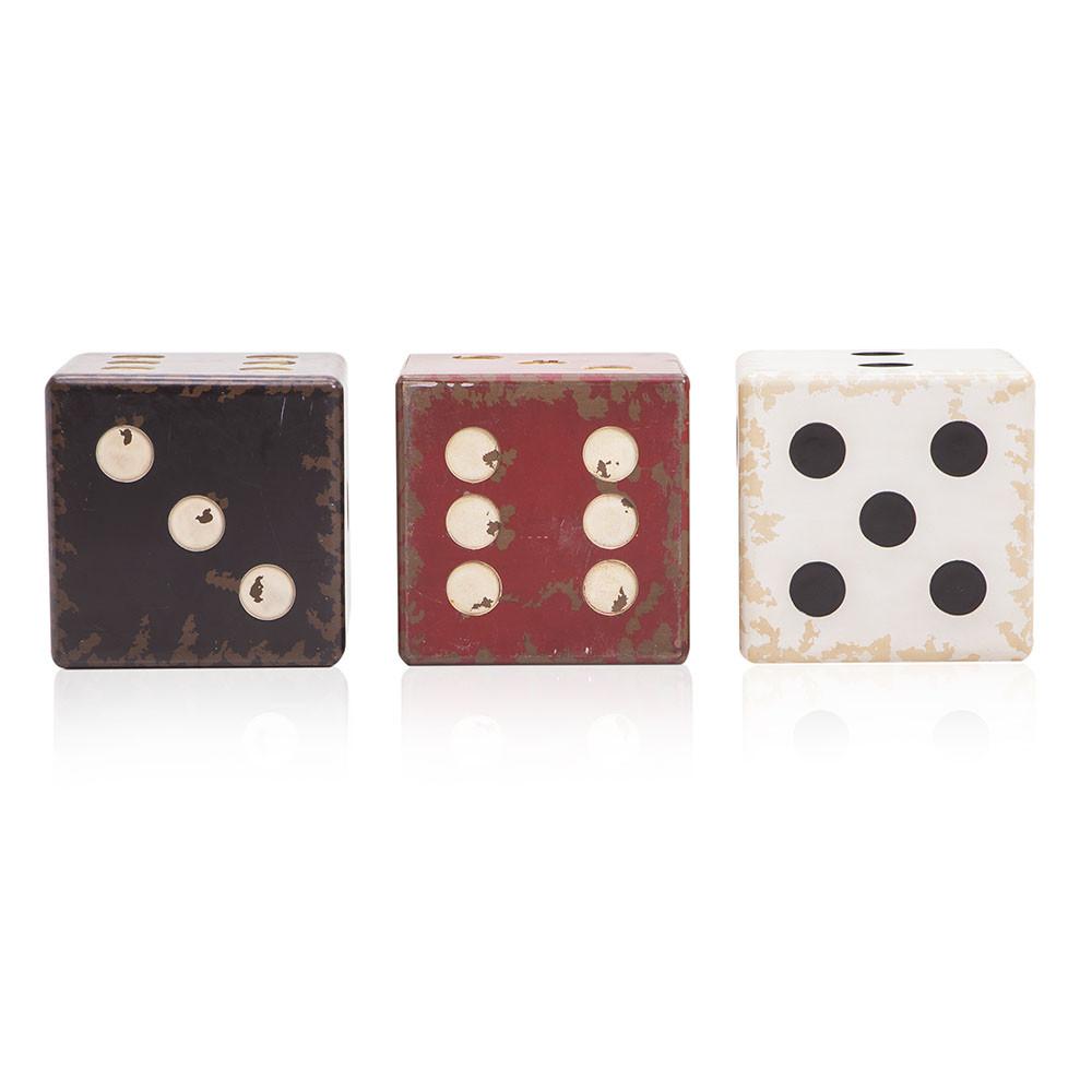 Oversized Painted Dice Sculpture - Side Table