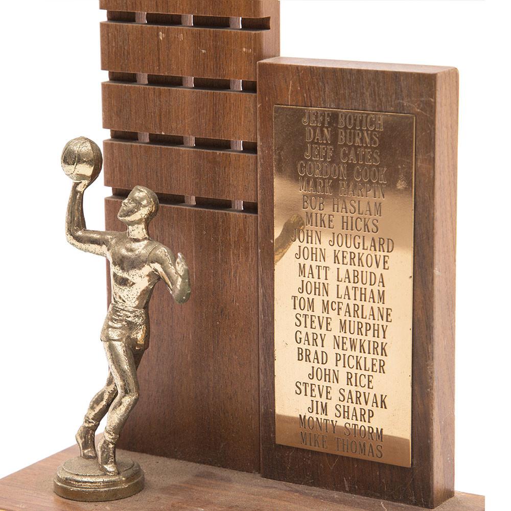 Brass and Wood Basketball Trophy
