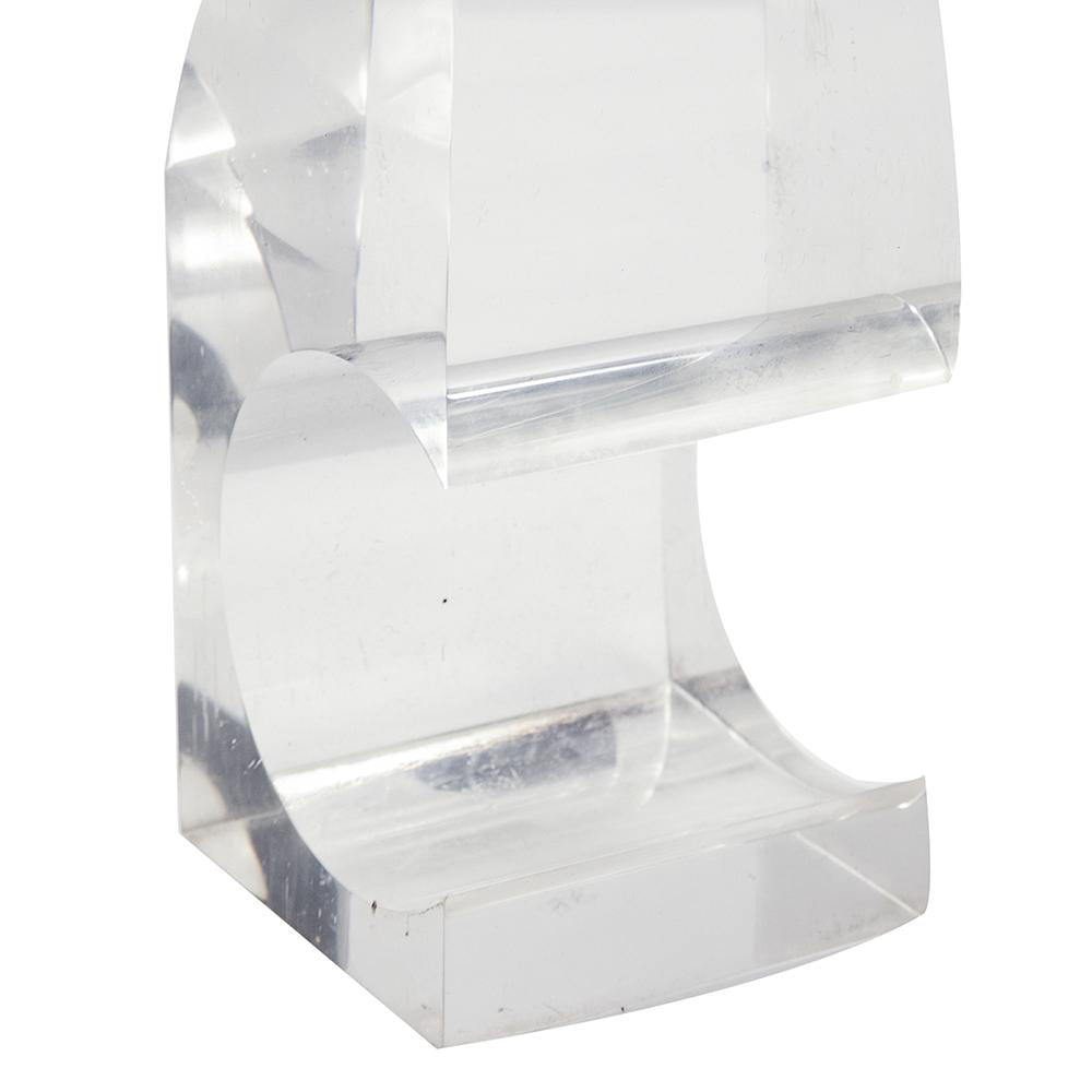 Tall Lucite Pyramid Sculpture Bookends - Set of 2
