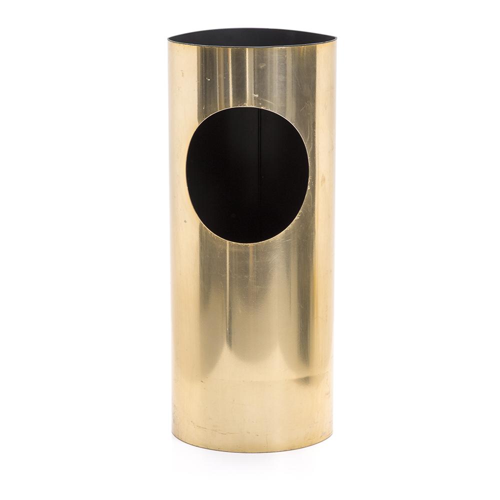Gold Cylindrical Standing Ashtray