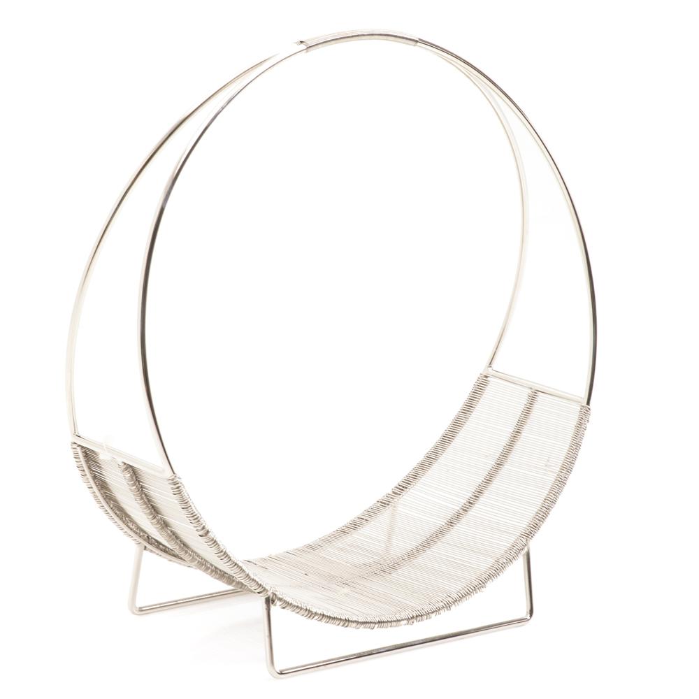 Silver Hoop Firewood Holder