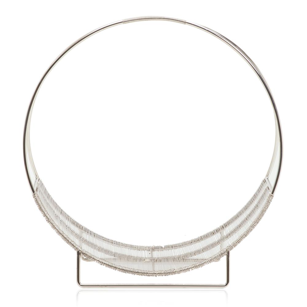 Silver Hoop Firewood Holder