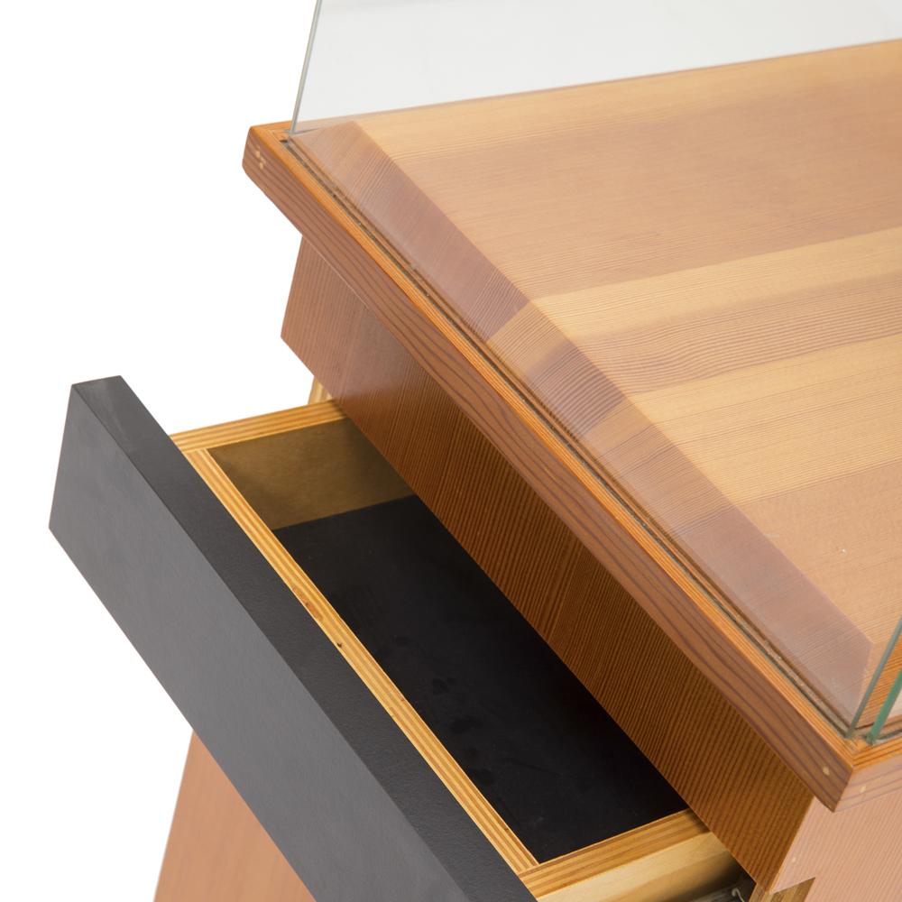 Tall Wood Display Case Pedestal